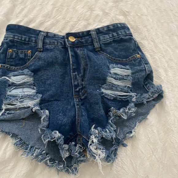 Dark blue denim shorts - Picture 7 of 7